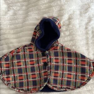 Cozy Plaid Hooded Kids Cape